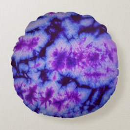 Tie Dye Shades of Lila & Blue Rund Kudde