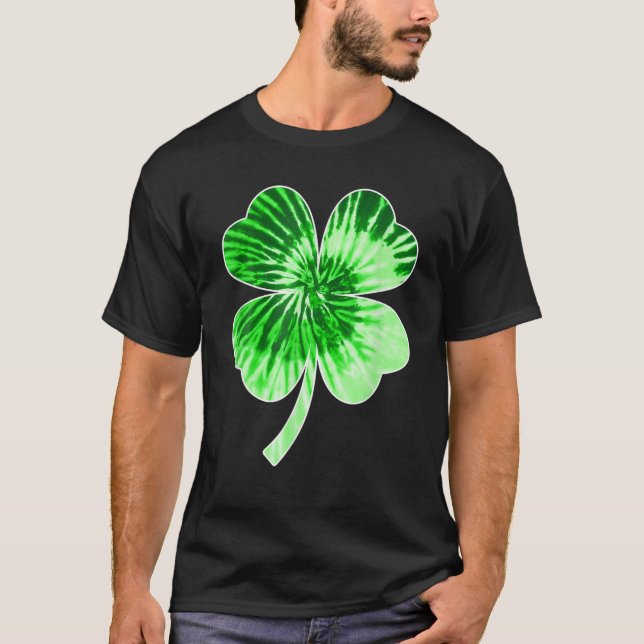 Tie Dye Shamrock St patricks day Funny Manar Women T Shirt (Framsida)