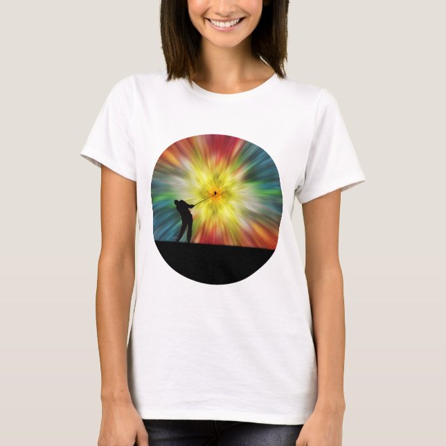 Tie Dye Silhouette Golfer Tee Shirt (Framsida)