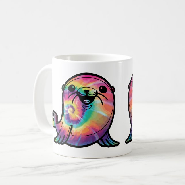 Tie Dye Sjölejon Kaffemugg (Framsida vänster)