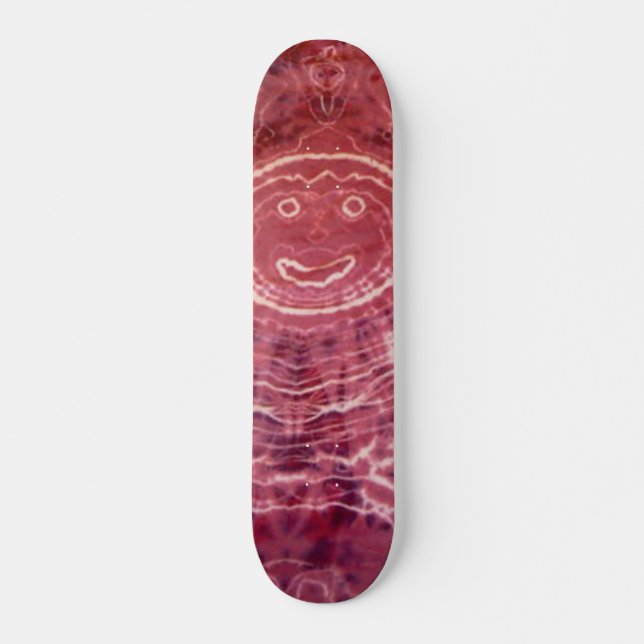 Tie Dye Skateboard - Lila Smiley face Bräda 19,5 Cm (Framsida)