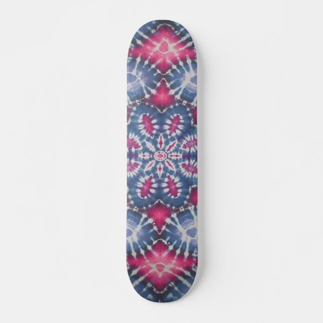 Tie Dye Skateboard - Red & Blue Bräda 19,5 Cm (Framsida)