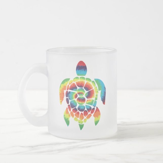 Tie Dye Sköldpadda Frostad Glasmugg (Vänster)
