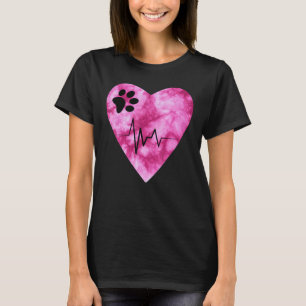 Tie Dye Skriv ut Pet Kärlek Heartslag Pulse T Shirt