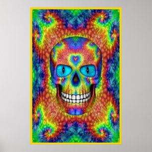 Tie Dye Skull Dead Zombie Odöda Colorful Poster