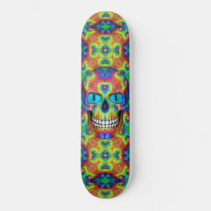Tie Dye Skull Dead Zombie Skateboard