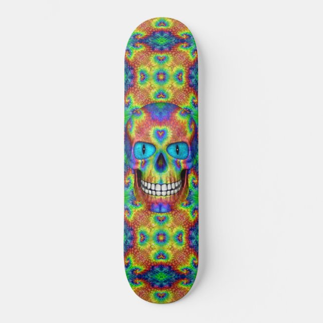 Tie Dye Skull Dead Zombie Skateboard (Framsida)