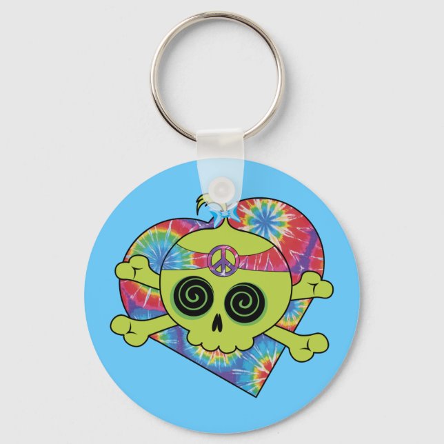 Tie Dye Skull Nyckelring (Framsida)