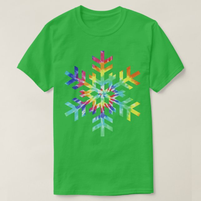 Tie Dye Snowflake Vinterjul T Shirt (Design framsida)