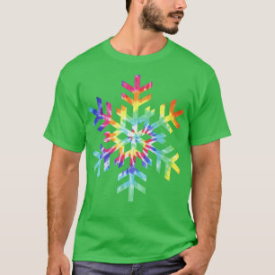 Tie Dye Snowflake Vinterjul T Shirt