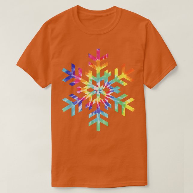 Tie Dye Snowflake Vintern Jul 919 T Shirt (Design framsida)