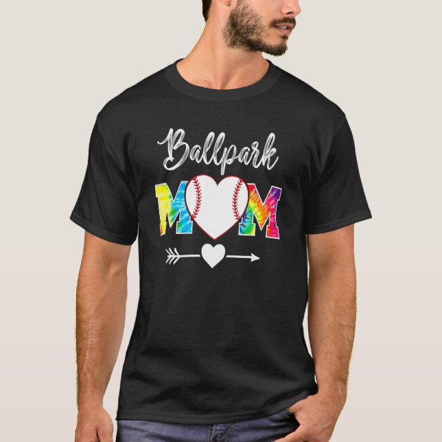 Tie Dye Softball Mamma Mors dag Ballpark Mamma H T Shirt (Framsida)