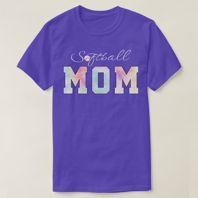 Tie Dye Softball Mamma Softball Sport T Shirt (Design framsida)