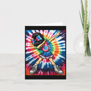 Tie Dye Söt Dabbing Cheerleader Dans Cheerleadin Kort