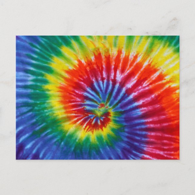 Tie-Dye Spiral Swirl - Rainbow Vykort (Framsida)
