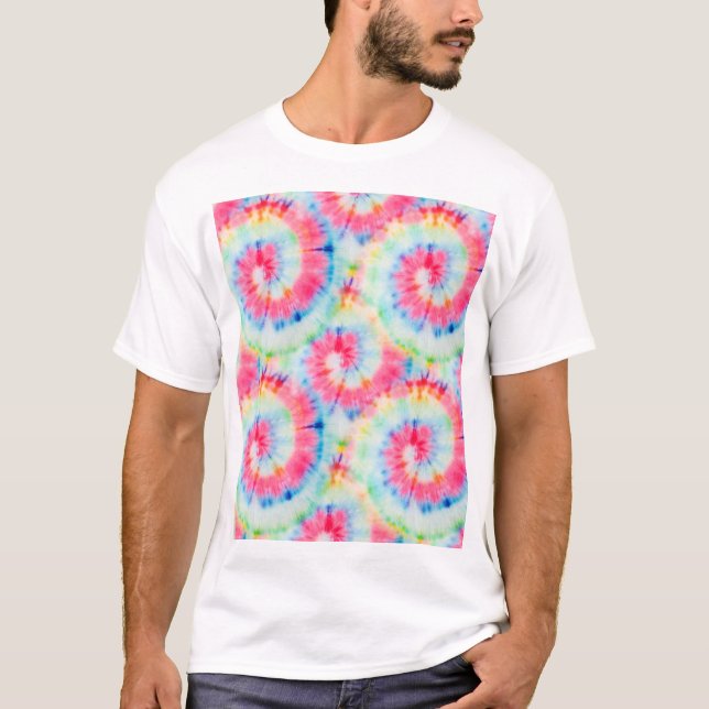 Tie Dye Spiral, vattenfärgskonst. T Shirt (Framsida)