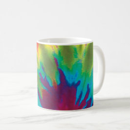 Tie dye splashy ljusa färger kaffemugg