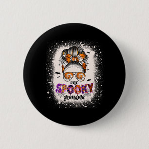 Tie Dye Spooky Grandma Halloween Monster Messy Bun Knapp