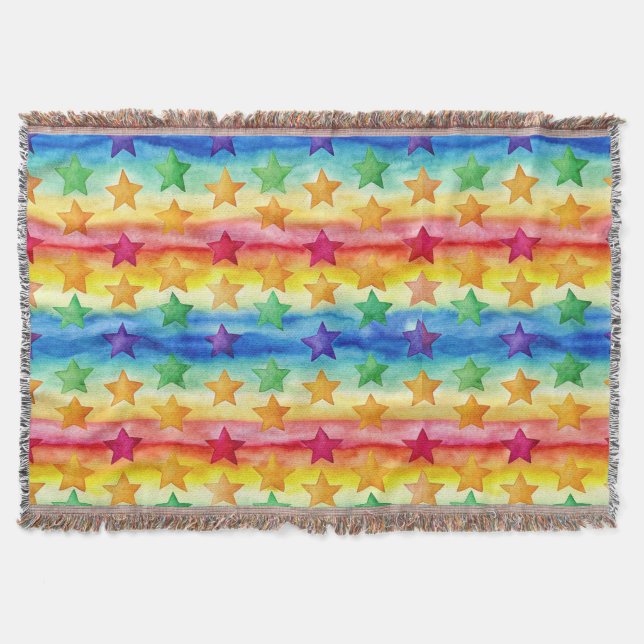 Tie Dye Stars  Filt (Framsidan)