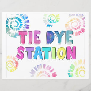 Tie Dye Station Sign   Tecken för fartyg Party