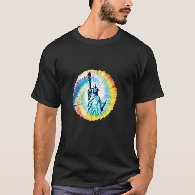 Tie Dye Statue of Liberty Women Men Kids Liberty T Shirt (Framsida)