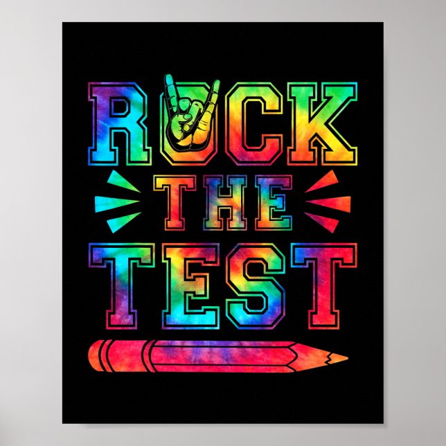 Tie Dye Sten, provningsläraren Student Lycklig Poster (Framsidan)