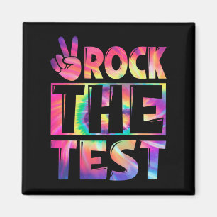Tie Dye Sten the Test Lycklig Test Day Teacher Lo Magnet