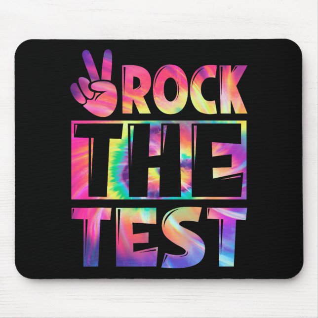 Tie Dye Sten the Test Lycklig Test Day Teacher Lo Musmatta (Framsidan)