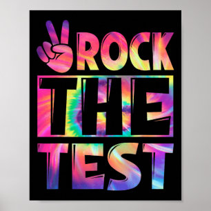 Tie Dye Sten the Test Lycklig Test Day Teacher Lo Poster