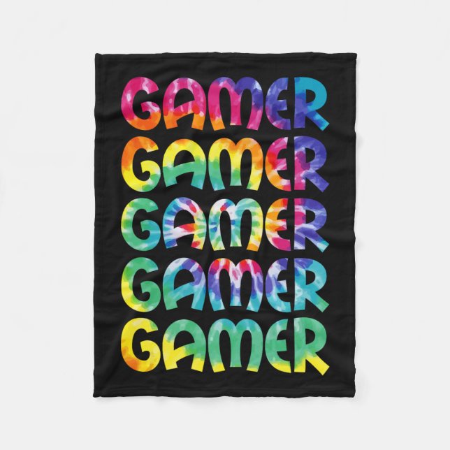 Tie Dye Stil Spelvideospel Manar Boys Tonåringar Fleecefilt (Framsidan)