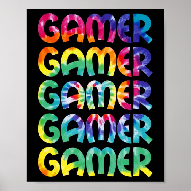 Tie Dye Stil Spelvideospel Manar Boys Tonåringar Poster (Framsidan)