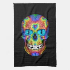 Tie Dye Sugar Skull Odöda Zombie Kökshandduk