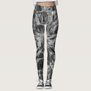 TIE DYE SVART VIT LEGGINGS