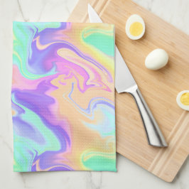 Tie Dye Swirl Marble Retro Groovy Kökshandduk