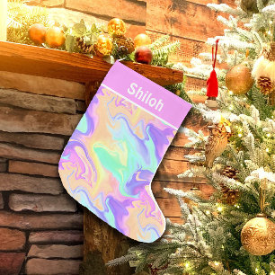 Tie Dye Swirl Marble Retro Groovy Liten Julstrumpa