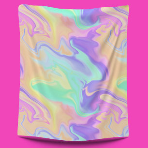 Tie Dye Swirl Pastel Groovy Fleecefilt