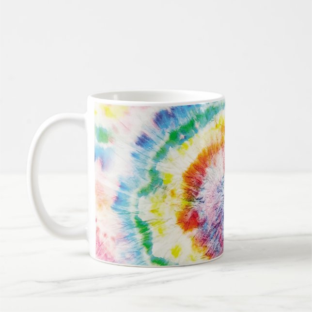 Tie Dye Swirl. Sömlös Tiedye Mönster. Fabric Mu Kaffemugg (Vänster)