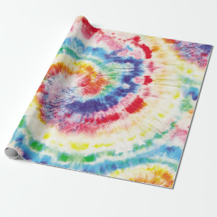 Tie Dye Swirl. Sömlös Tiedye Mönster. Fabric Mu Presentpapper