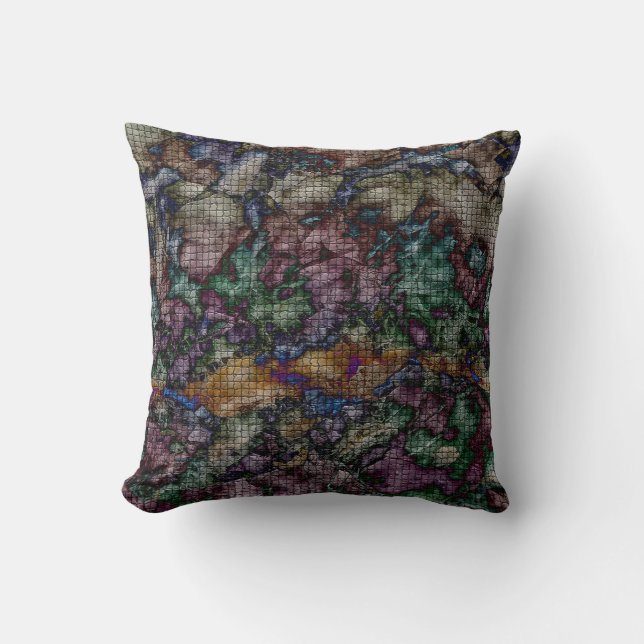 Tie-dye Swirled Färg Mosaic Mönster Small Tiles Kudde (Framsida)