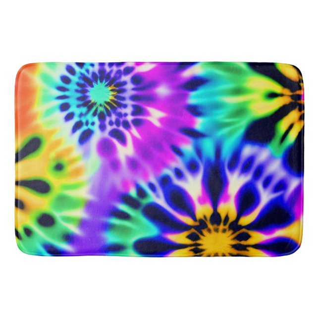 Tie Dye Swirling Mönster Design Badrumsmatta (Framsidan)