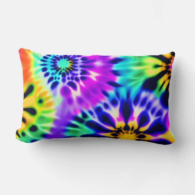 Tie Dye Swirling Mönster Design Lumbarkudde (Framsida)