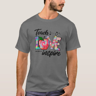 Tie Dye Teach Kärlek Inspire Funny Lacher Life App T Shirt