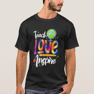 Tie Dye Teacher Kärlek Inspire Back to school Teac T Shirt
