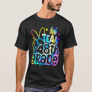 Tie Dye Team åttonde åttonde Klass Back to school T Shirt