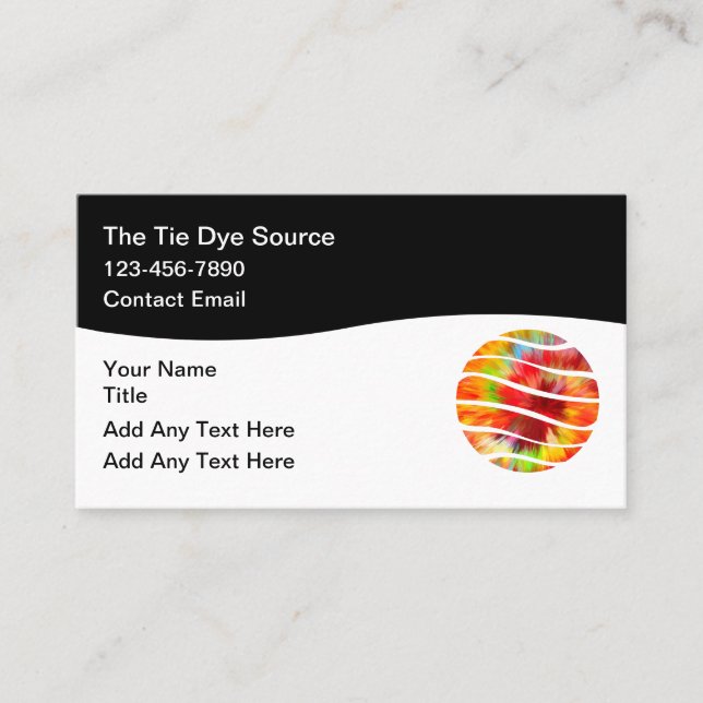 Tie Dye Theme Trendy Business Cards Visitkort (Framsida)