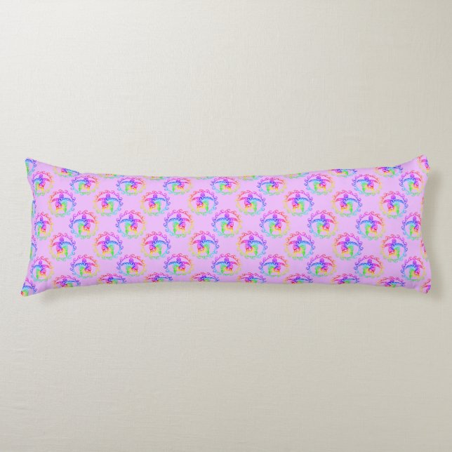 Tie Dye Tribal Turtle Moari Sol Rosa Kroppskudde (Framsidan)