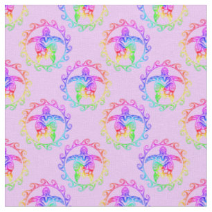 Tie Dye Tribal Turtle Moari Sol Rosa Tyg