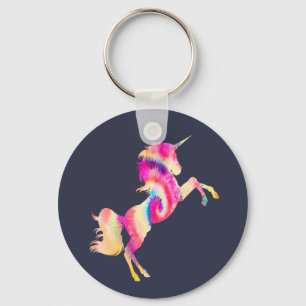 Tie Dye Unicorn Nyckelring