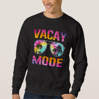 Tie Dye Vacay Mode Family Vacation Summer Sunglass Lång Ärmad Tröja