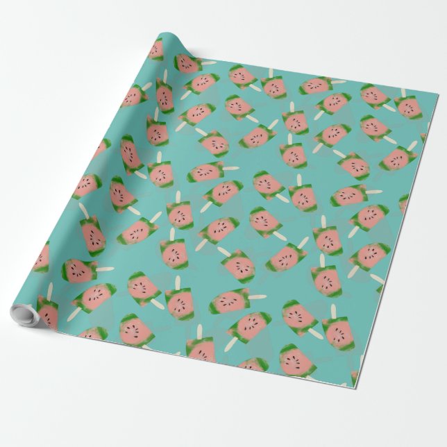 Tie Dye Vatermelon Glassis Pinnstång Presentpapper (Utrullad)